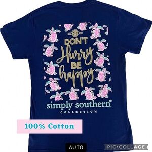 Simply Southern T shirt Navy Blue Size S 100% Cotton
Short Sleeve Floral